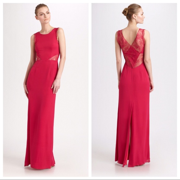 BCBGMaxAzria Dresses & Skirts - BCBCMaxAzria Red Lace Karey Long Dress
